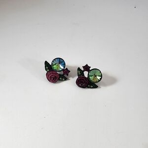 Betsey Johnson vintage rose stud earrings